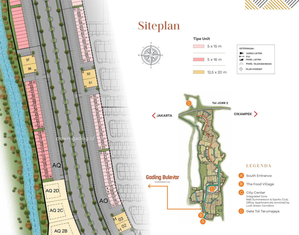 Siteplan Ruko Gading Bulevar Summarecon Crown Gading