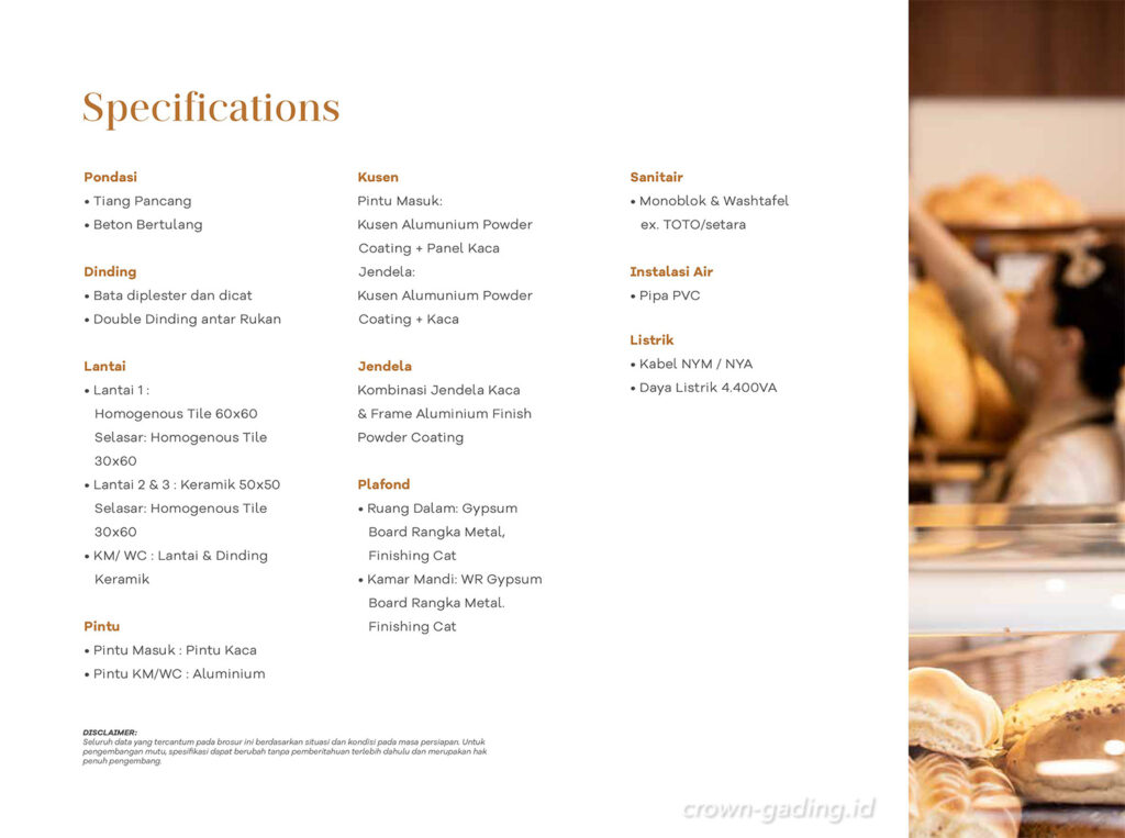 Spek Ruko Gading Bulevar Summarecon Crown Gading