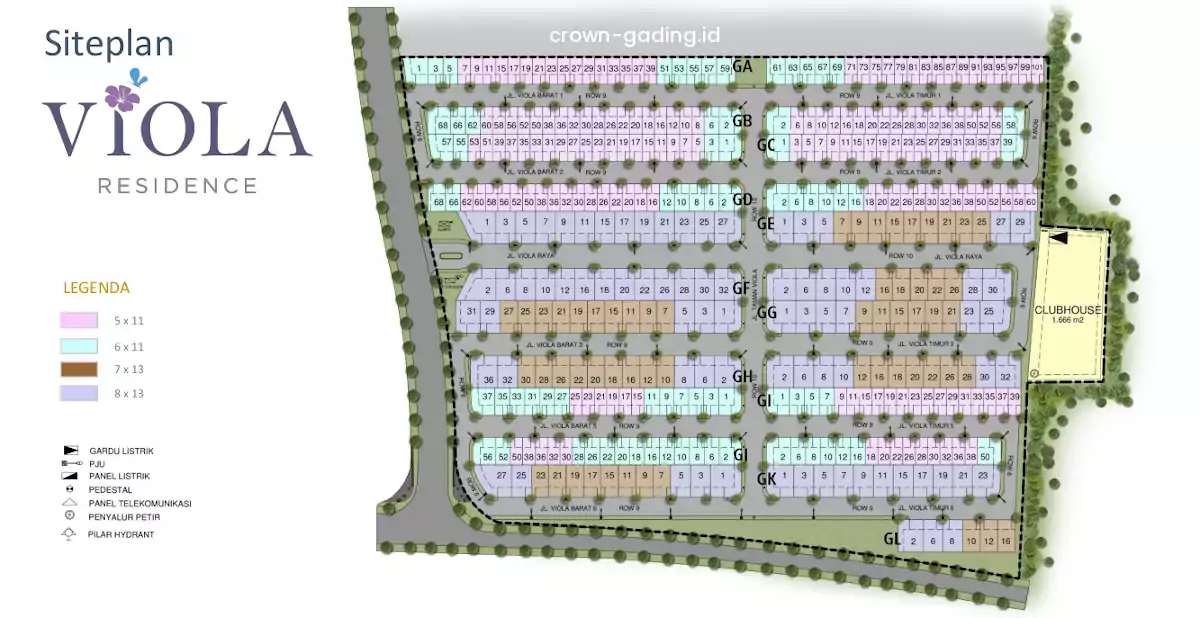 siteplan cluster viola summarecon crown gading